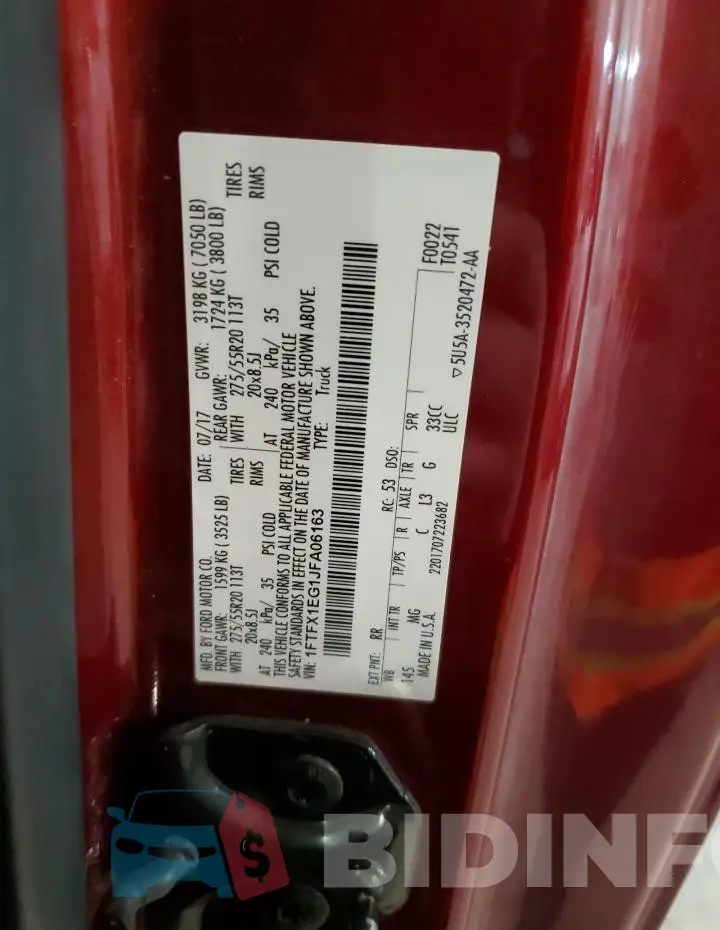 1FTFX1EG1JFA06163 Photo# 12