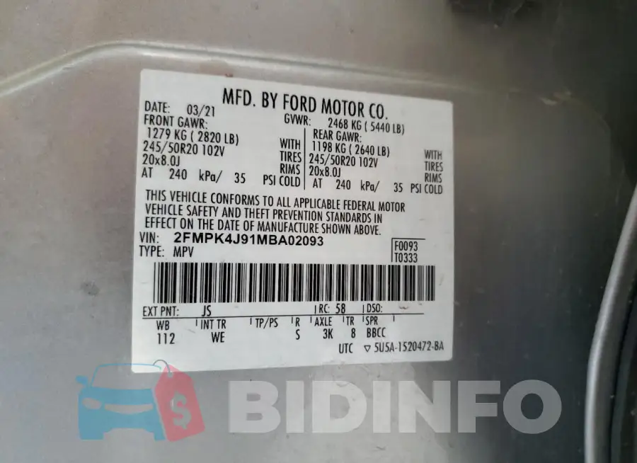 2FMPK4J91MBA02093 Photo# 13