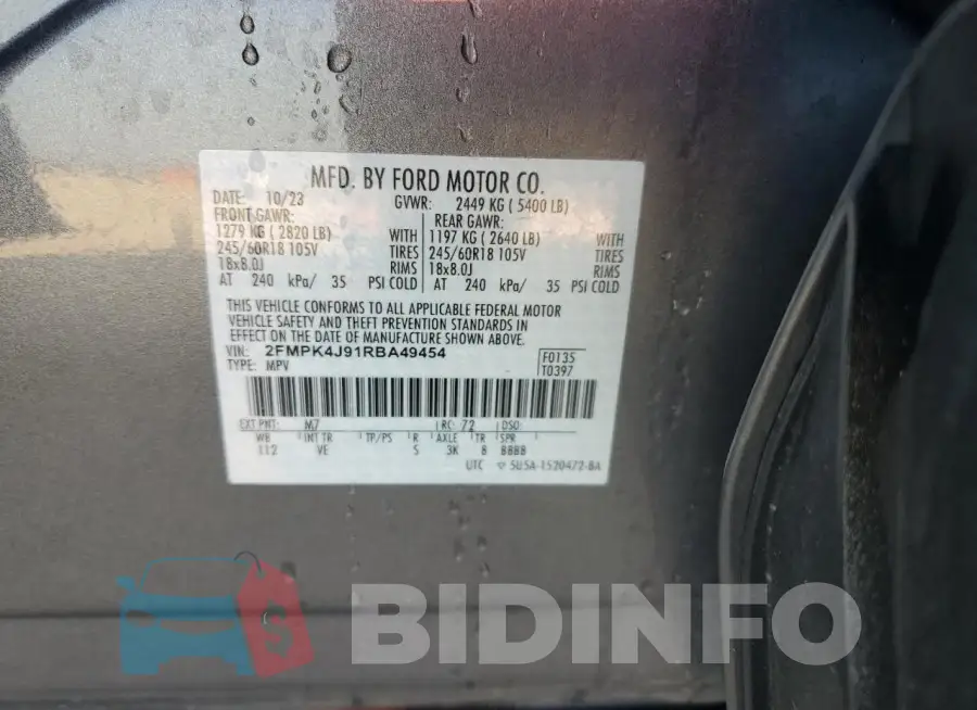 2FMPK4J91RBA49454 Photo# 13