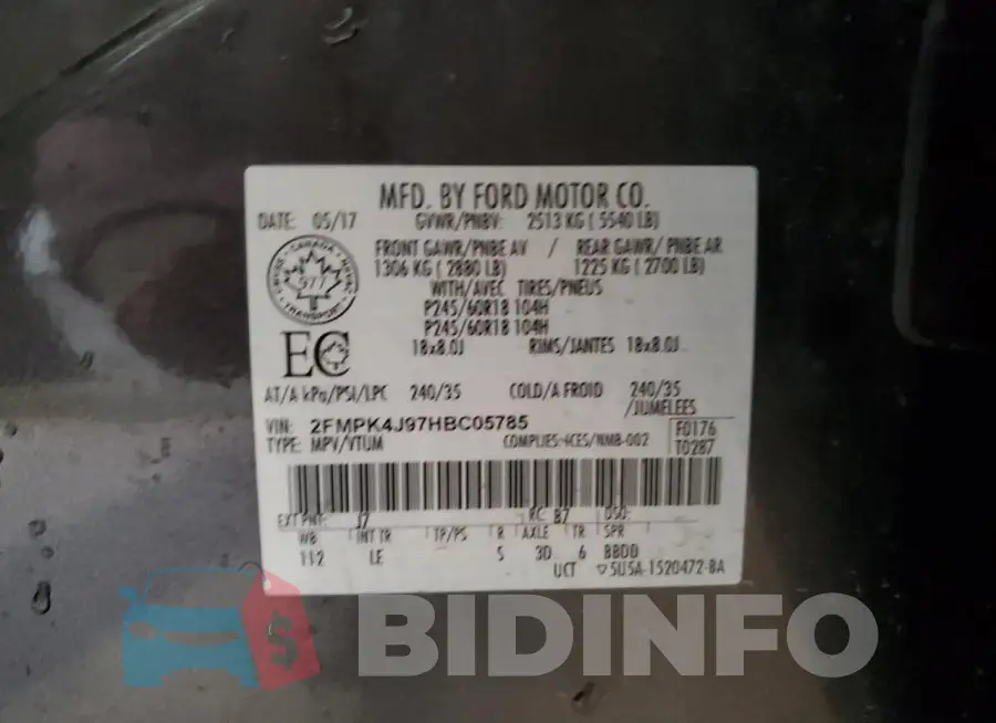 2FMPK4J97HBC05785 Photo# 13