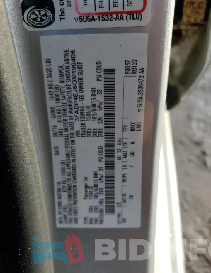 3FADP4EJ6GM190406 Photo# 12