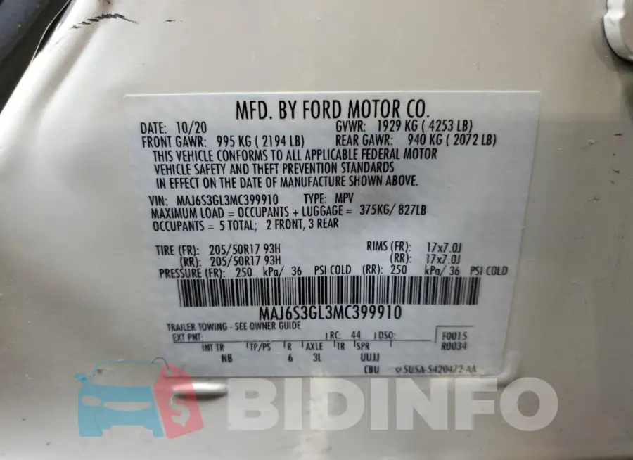 MAJ6S3GL3MC399910 Photo# 13