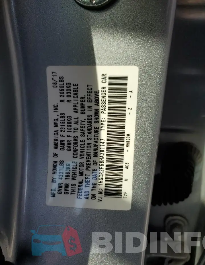 1HGCR2F56HA281147 Photo# 13