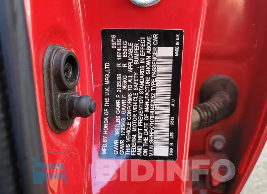SHHFK7H78HU402052 Photo# 12
