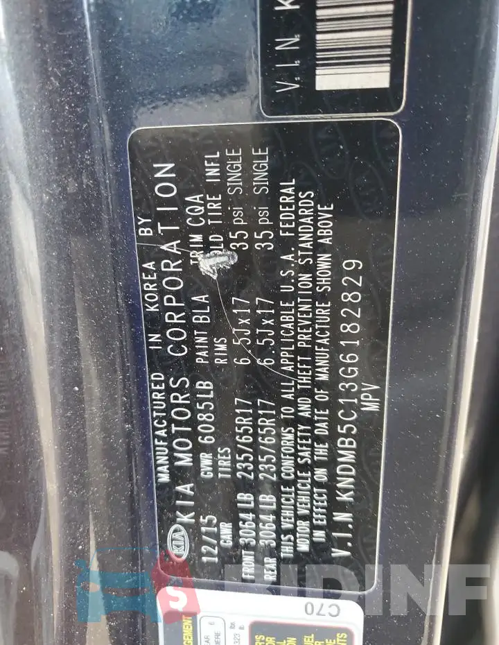KNDMB5C13G6182829 Photo# 13