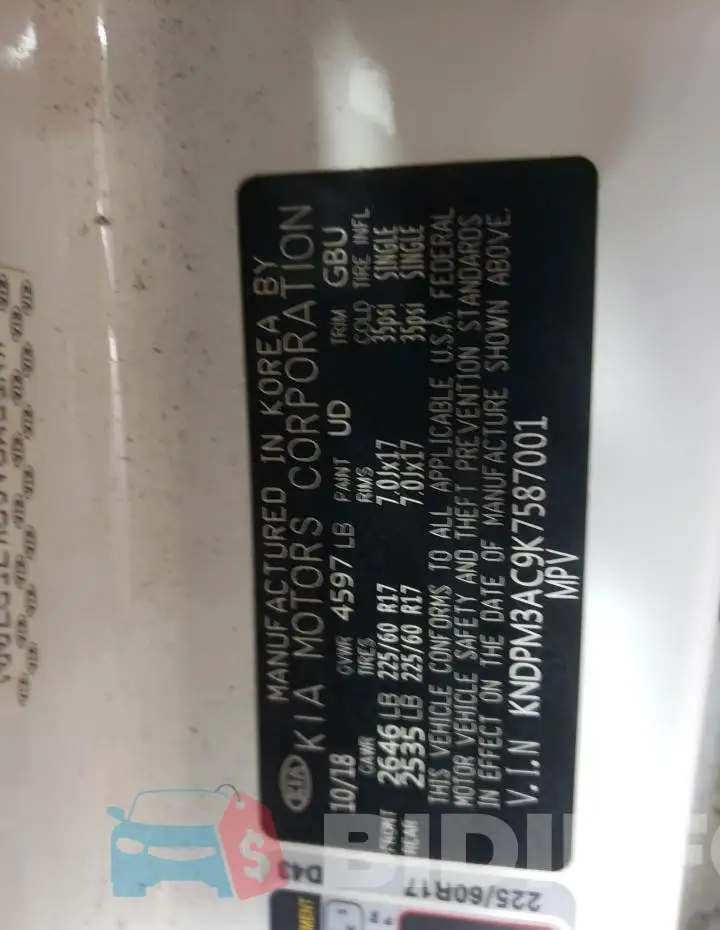 KNDPM3AC9K7587001 Photo# 13