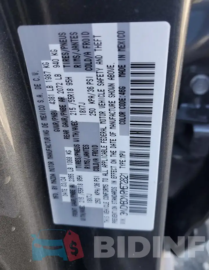 3MVDMBCMXRM672821 Photo# 13