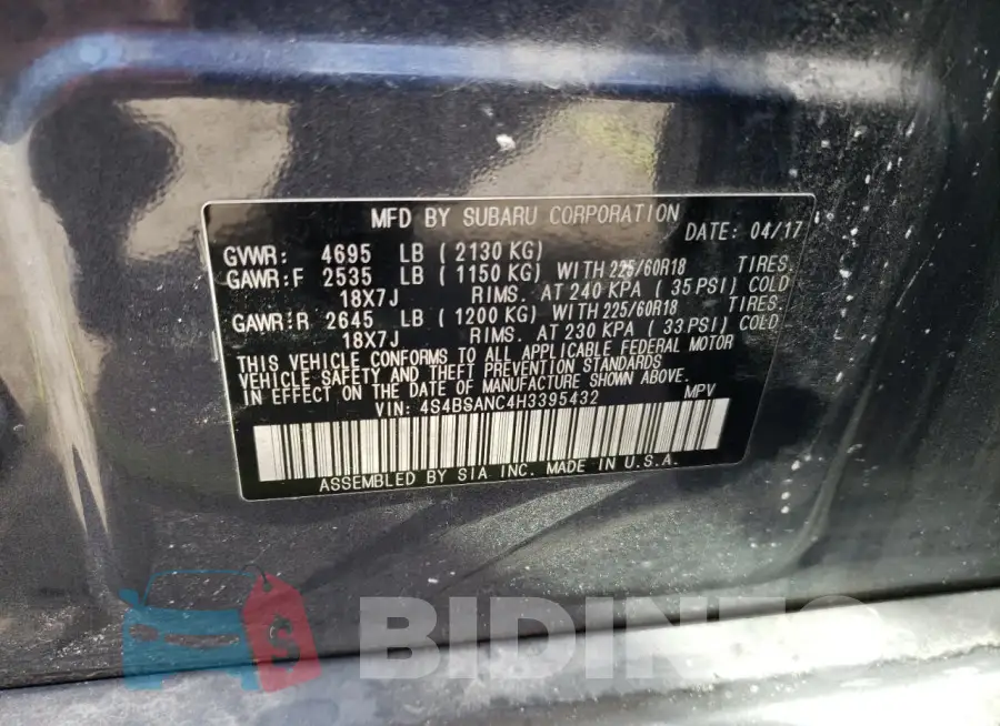 4S4BSANC4H3395432 Photo# 12
