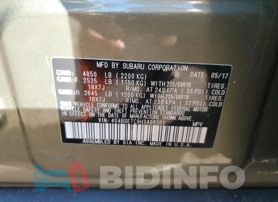 4S4BSETC8H3408385 Photo# 13