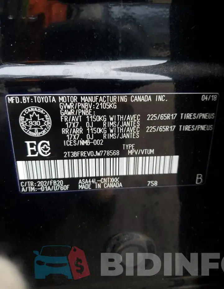 2T3BFREV0JW778568 Photo# 13