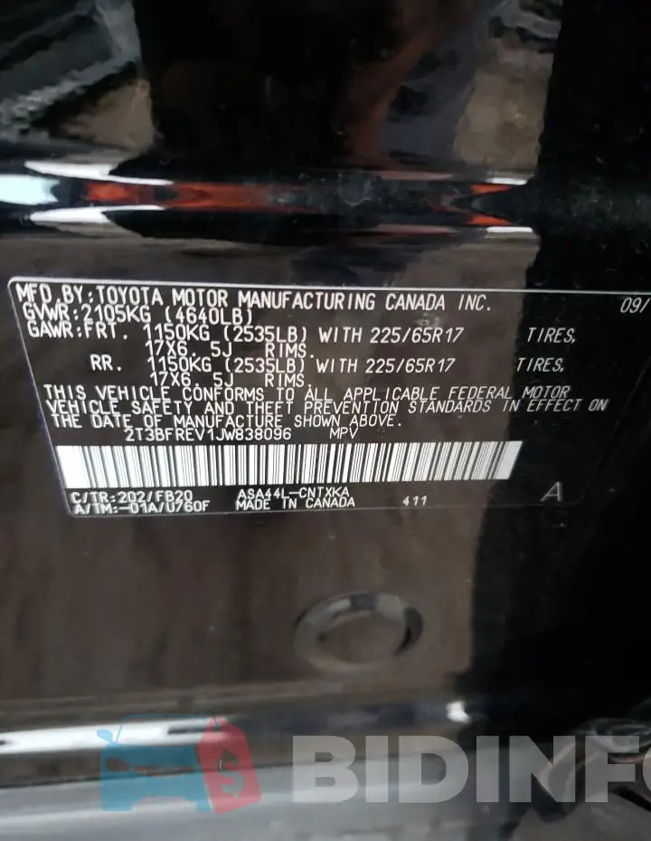 2T3BFREV1JW838096 Photo# 13