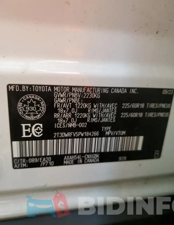 2T3DWRFV5PW184266 Photo# 13