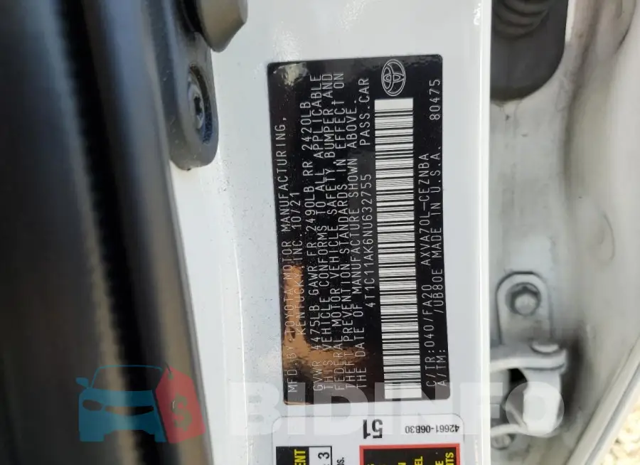 4T1C11AK6NU632755 Photo# 13