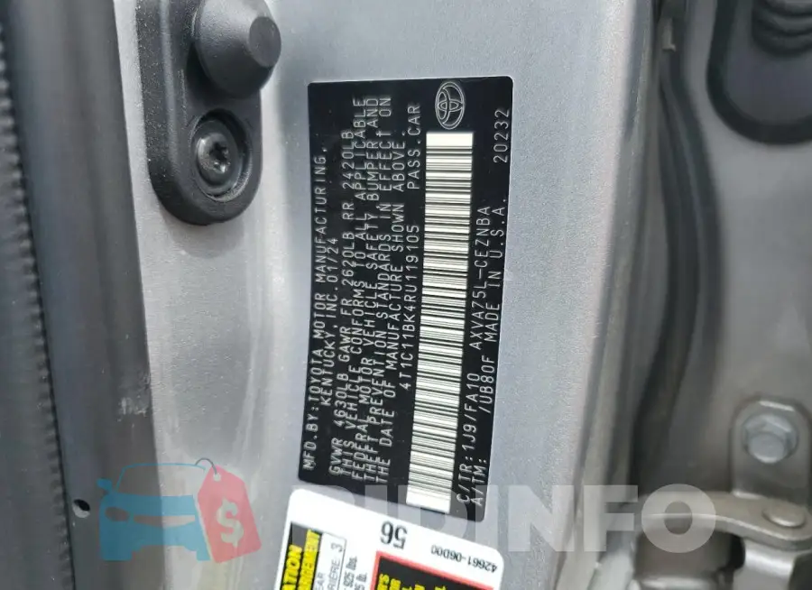 4T1C11BK4RU119105 Photo# 12