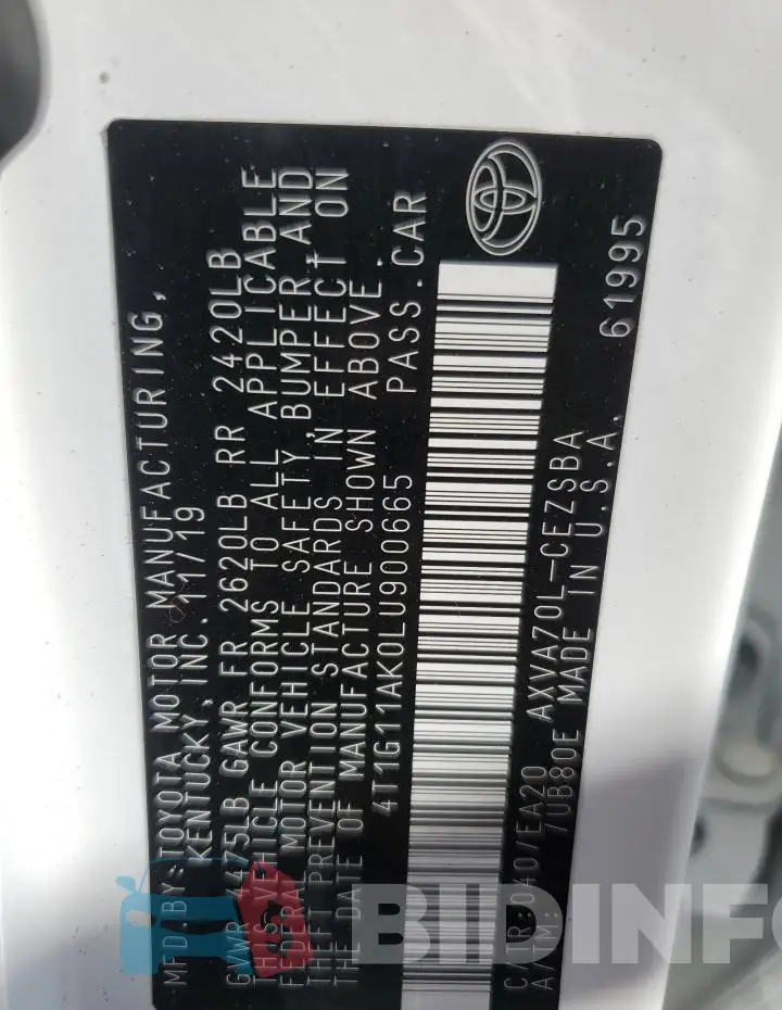 4T1G11AK0LU900665 Photo# 12