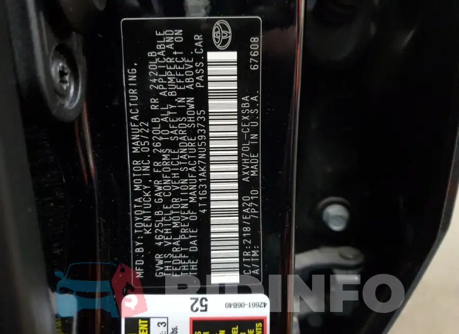 4T1G31AK7NU593735 Photo# 13