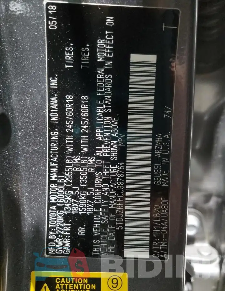 5TDJZRFH0JS878764 Photo# 13