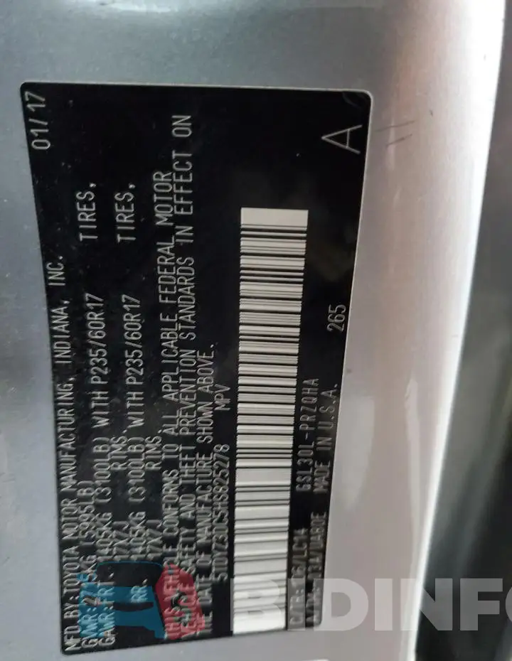 5TDYZ3DC5HS825278 Photo# 13