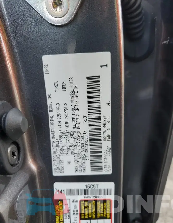 5TFLA5EC5PX011152 Photo# 12