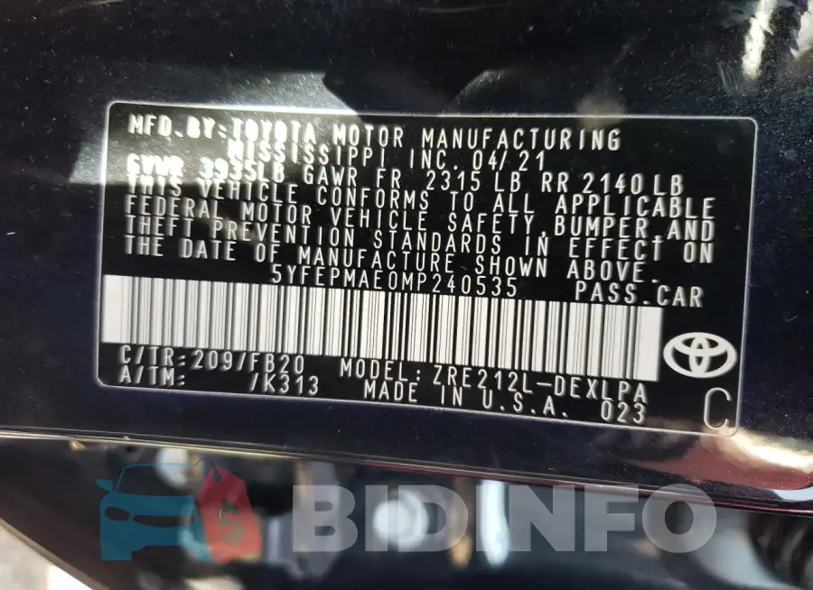 5YFEPMAE0MP240535 Photo# 12