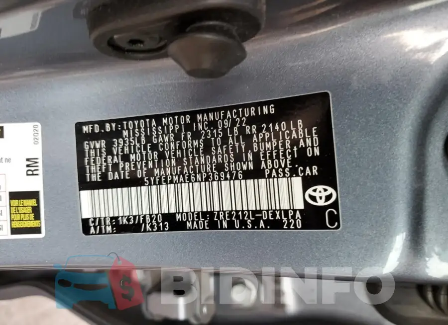 5YFEPMAE6NP369476 Photo# 13