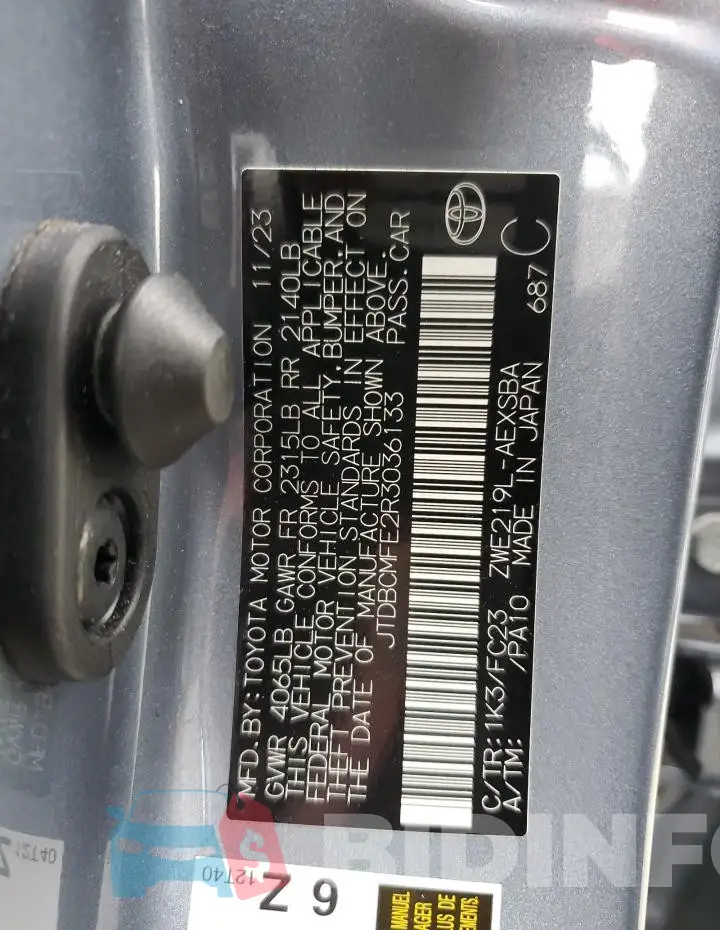 JTDBCMFE2R3036133 Photo# 13