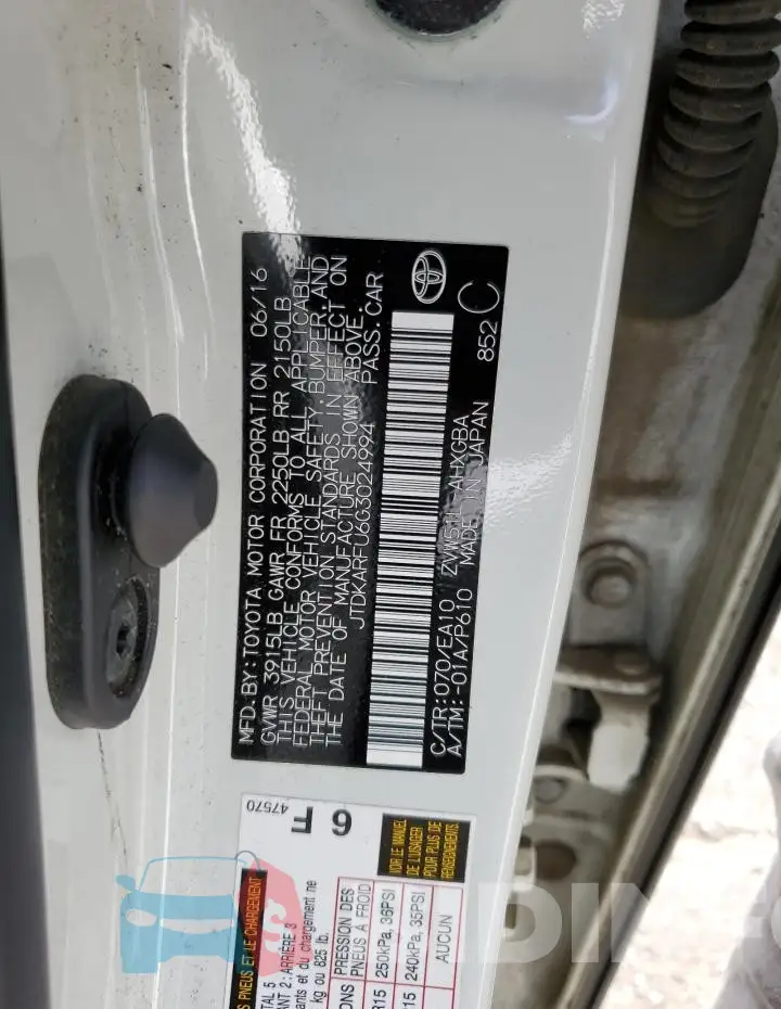 JTDKARFU6G3024994 Photo# 12