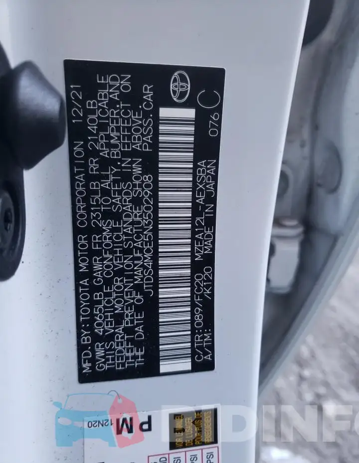 JTDS4MCE5N3502908 Photo# 12