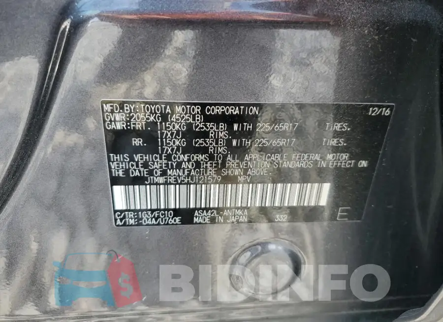 JTMWFREV5HJ121579 Photo# 12