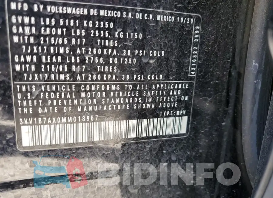 3VV1B7AX0MM018957 Photo# 12