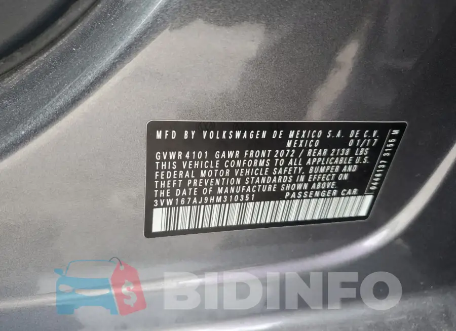 3VW167AJ9HM310351 Photo# 12
