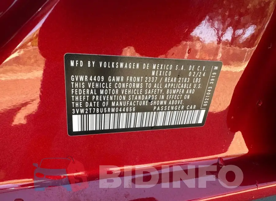 3VW2T7BU5RM044656 Photo# 10