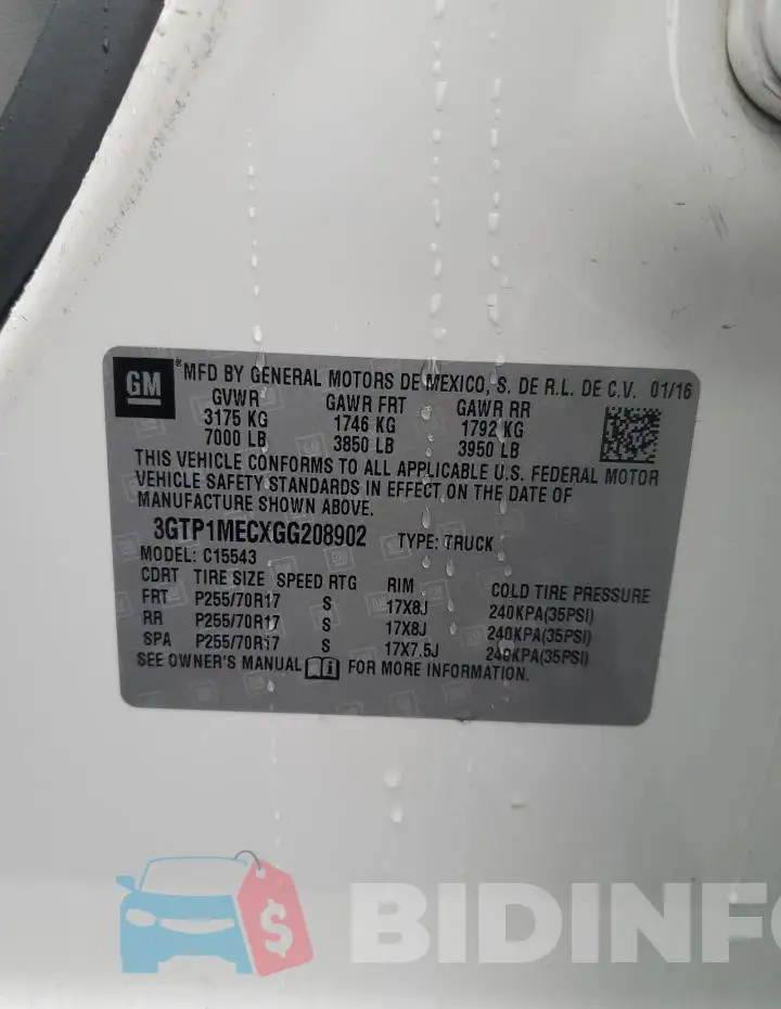 3GTP1MECXGG208902 Photo# 12