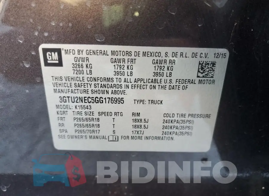 3GTU2NEC5GG176995 Photo# 12