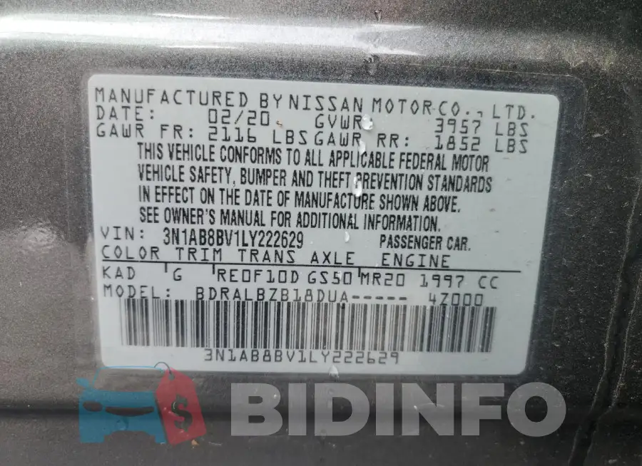 3N1AB8BV1LY222629 Photo# 12