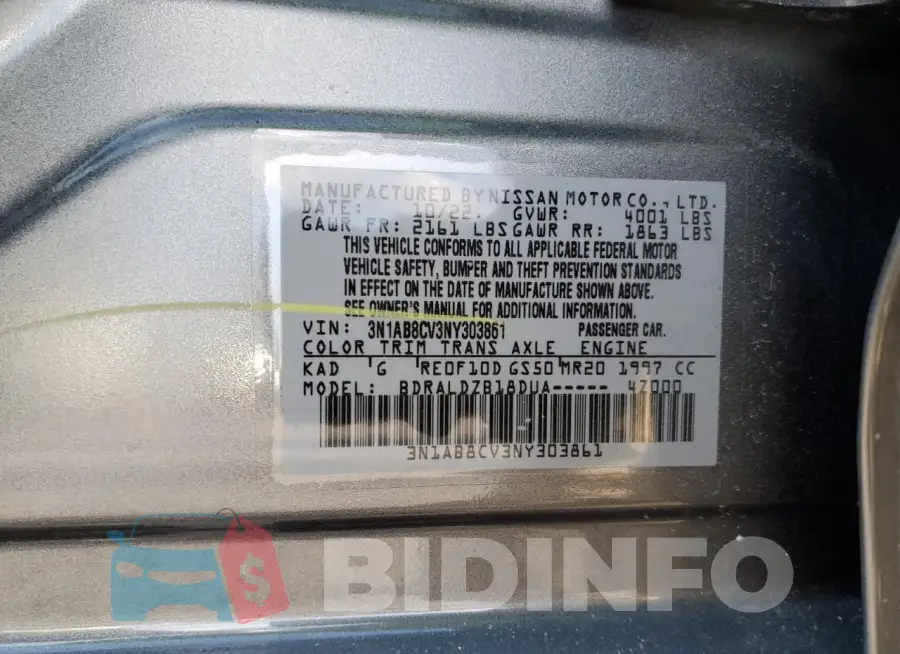 3N1AB8CV3NY303861 Photo# 12