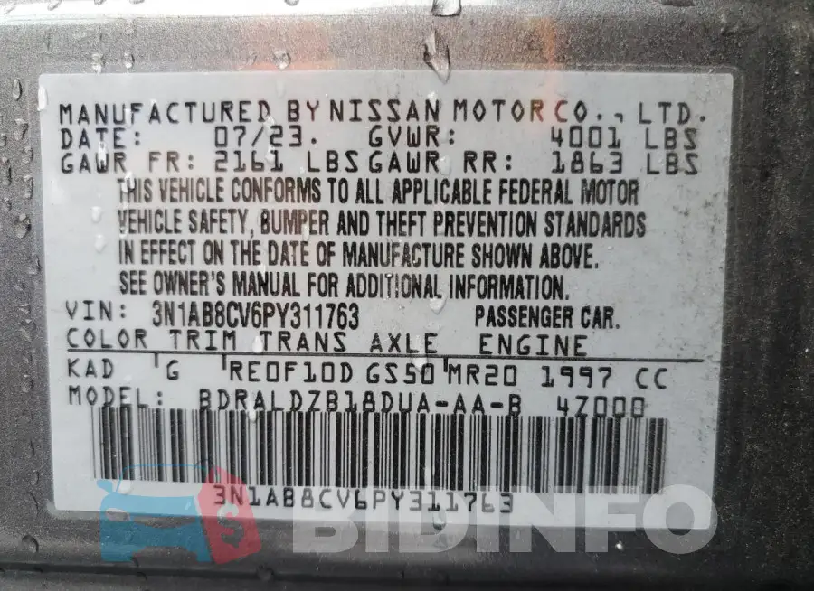 3N1AB8CV6PY311763 Photo# 12