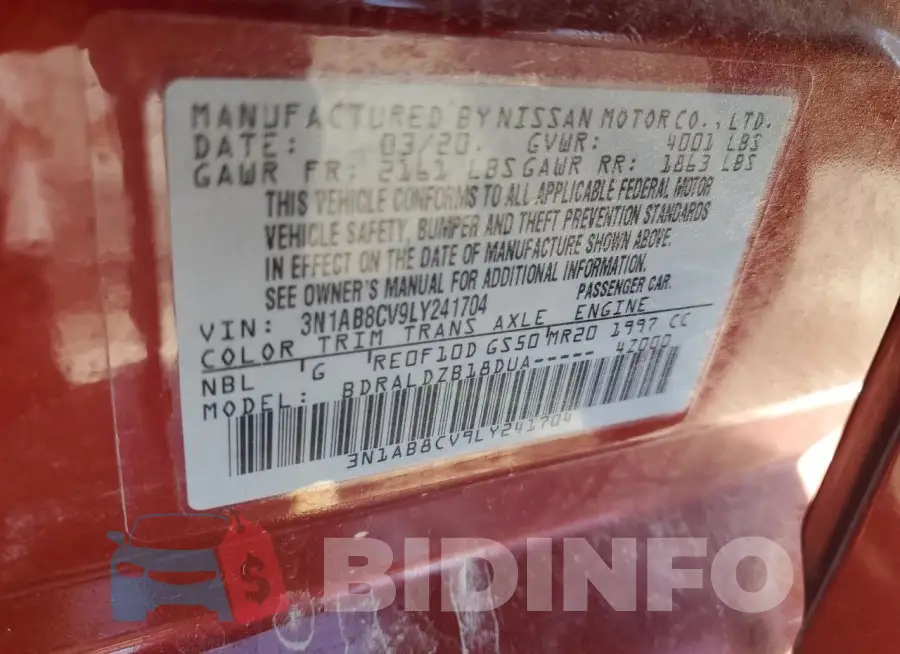 3N1AB8CV9LY241704 Photo# 12
