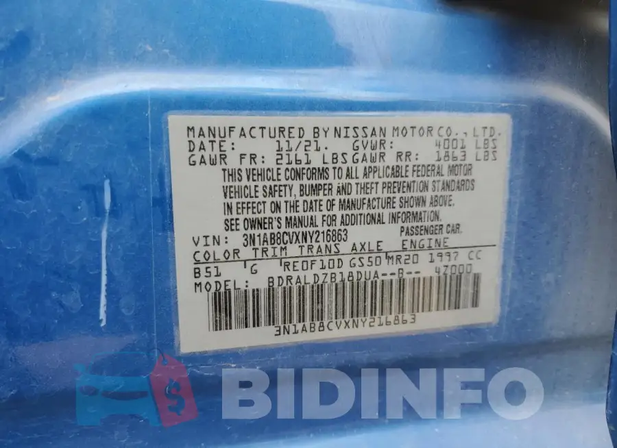 3N1AB8CVXNY216863 Photo# 12