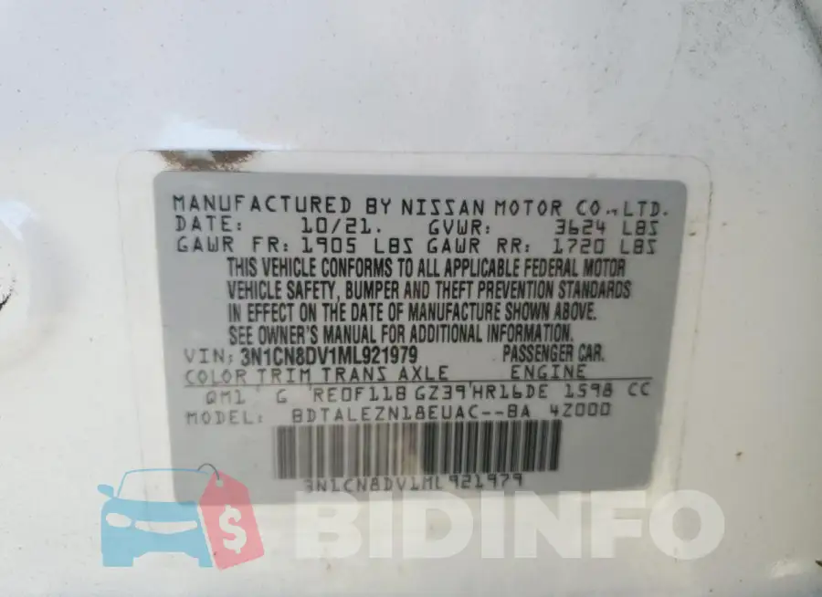 3N1CN8DV1ML921979 Photo# 13