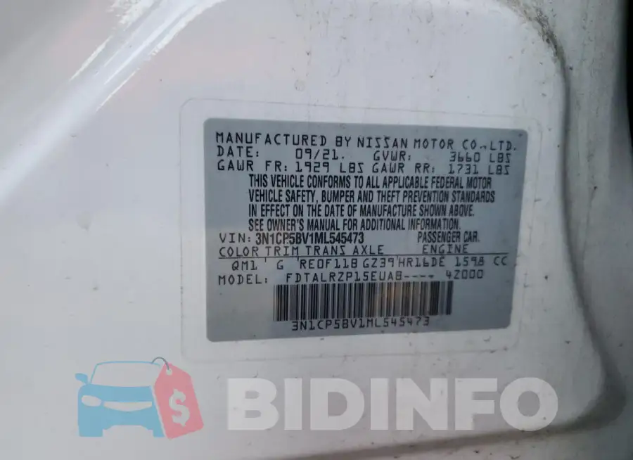 3N1CP5BV1ML545473 Photo# 13