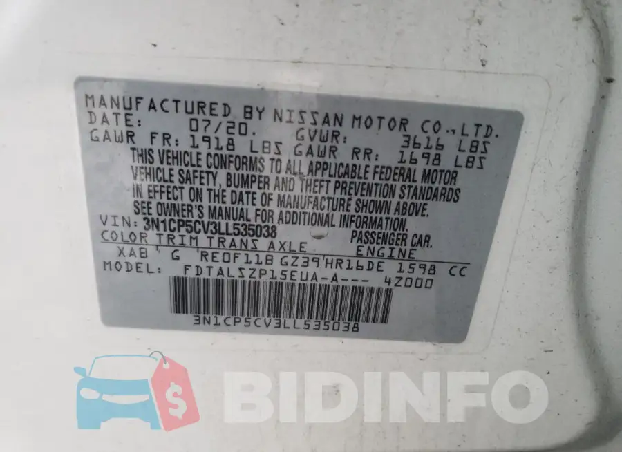 3N1CP5CV3LL535038 Photo# 12