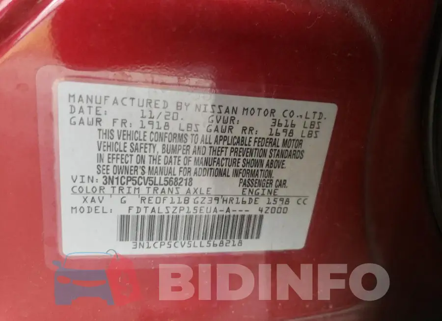3N1CP5CV5LL568218 Photo# 12