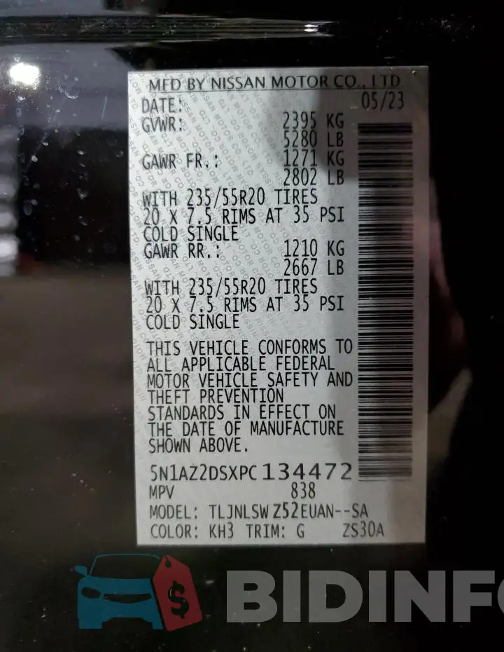 5N1AZ2DSXPC134472 Photo# 13