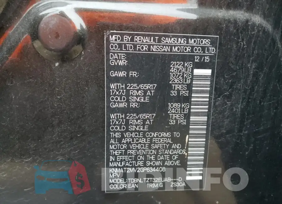 KNMAT2MV2GP634408 Photo# 14