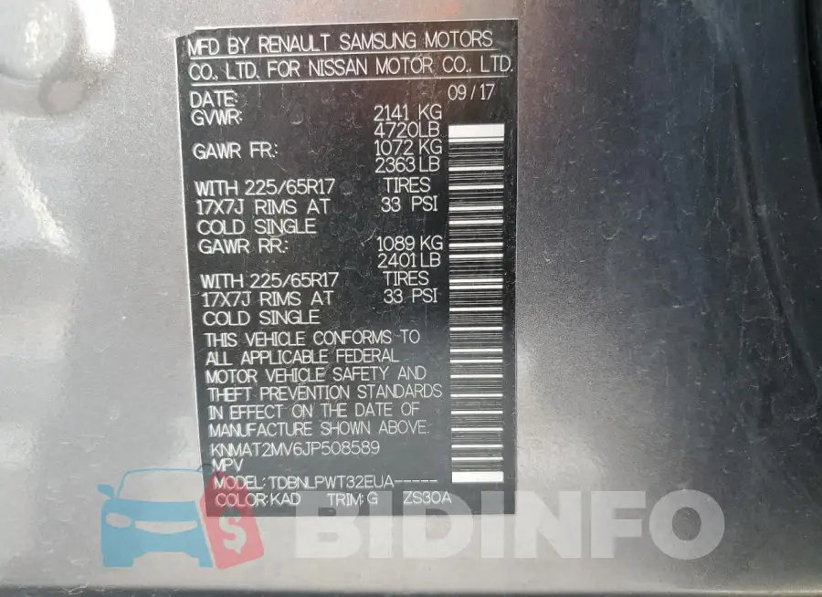 KNMAT2MV6JP508589 Photo# 14