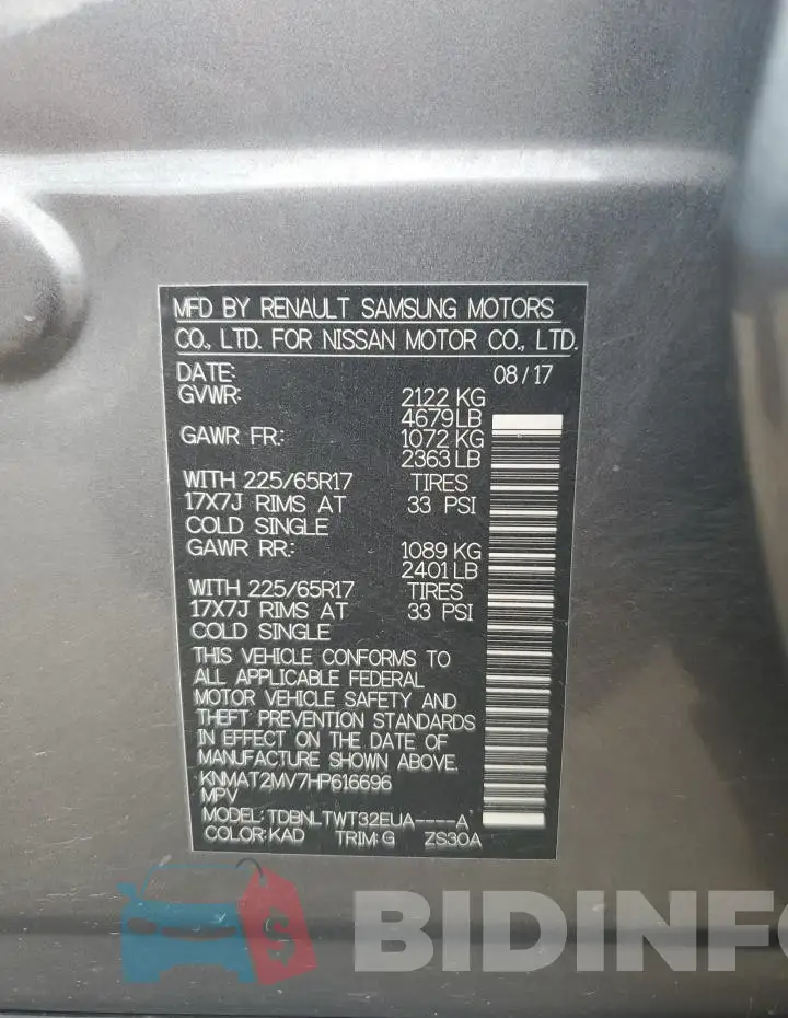 KNMAT2MV7HP616696 Photo# 14