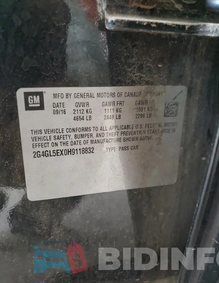 2G4GL5EX0H9118832 Photo# 12