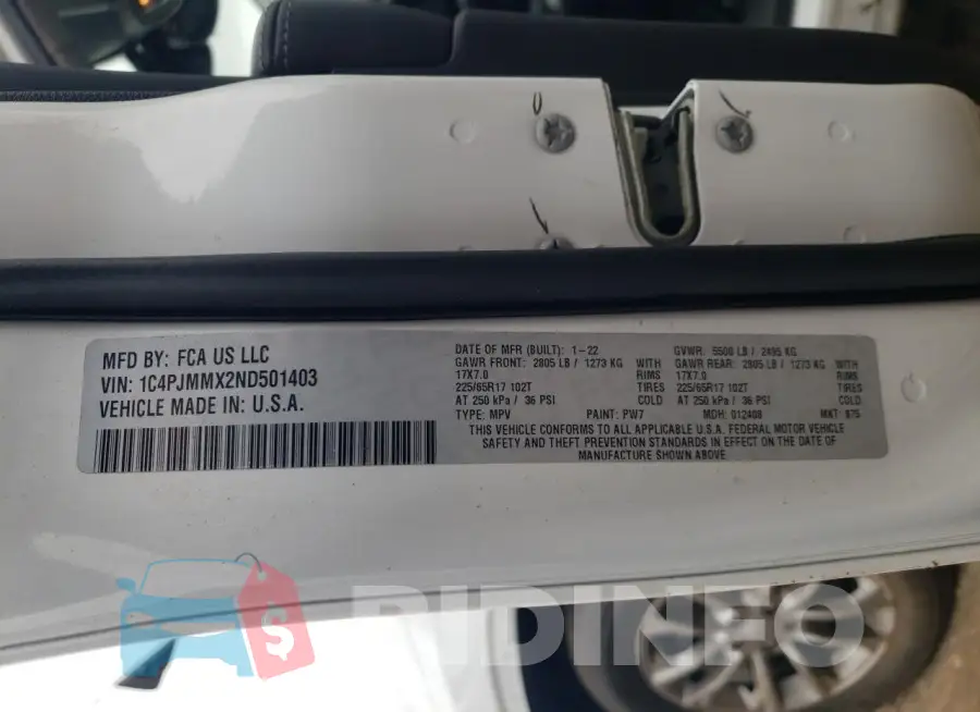 1C4PJMMX2ND501403 Photo# 12