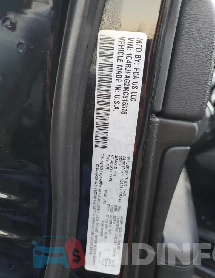 1C4RJFAG2MC516576 Photo# 13
